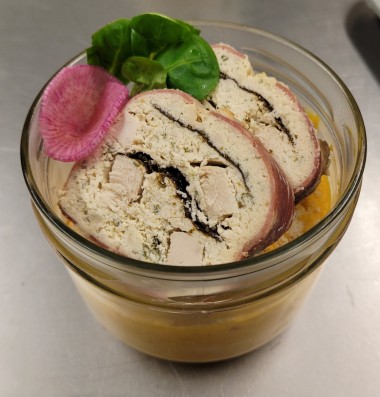 Terrine de jambon cru aux algues et son gratin de potiron