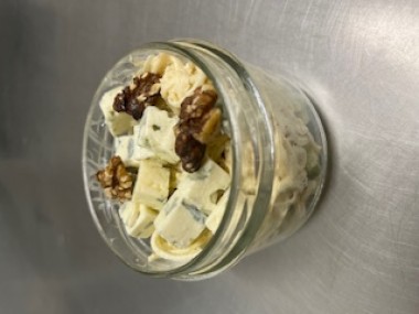 Verrine de céleri rave , bleu et pommes granny