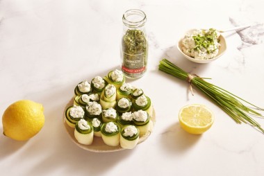 Roulé de courgettes au fromage frais