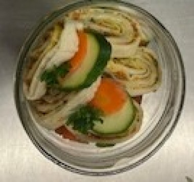 wraps de légumes de saison ,salade verte